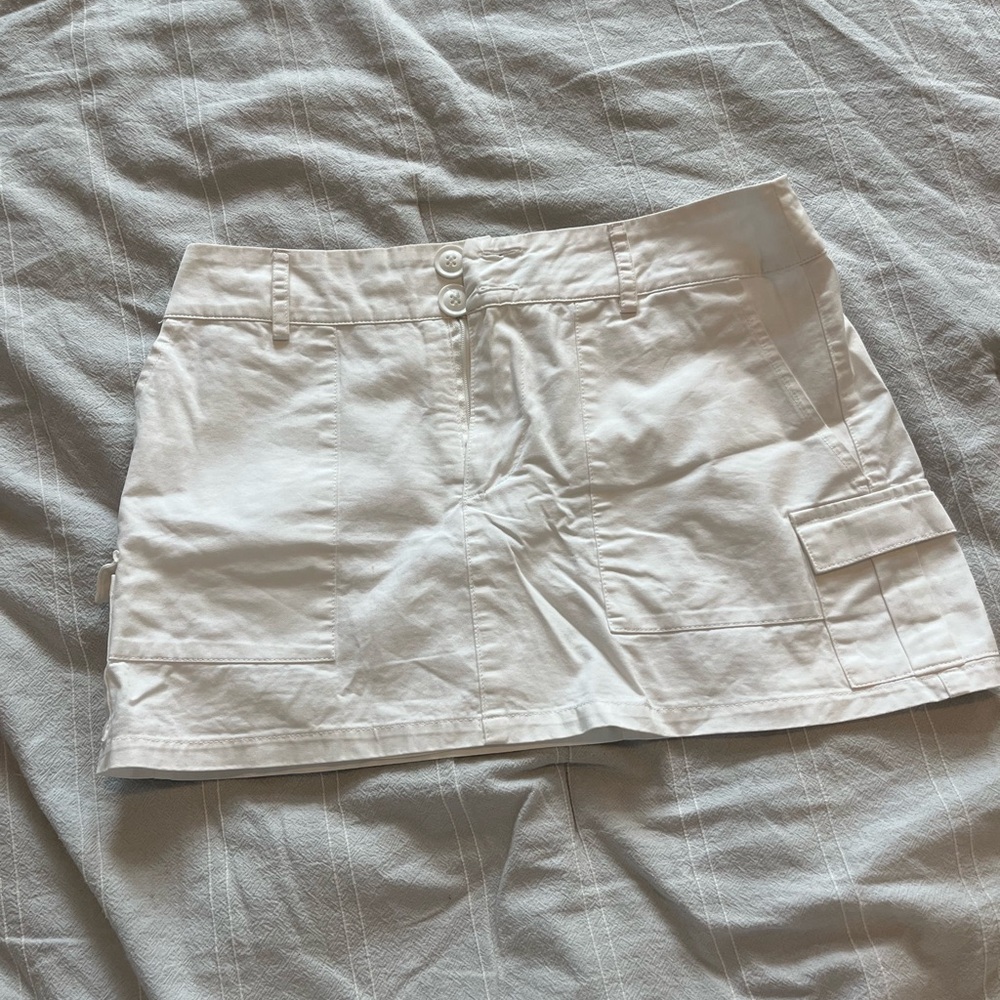 White Cargo Mini Skirt from Princess Polly